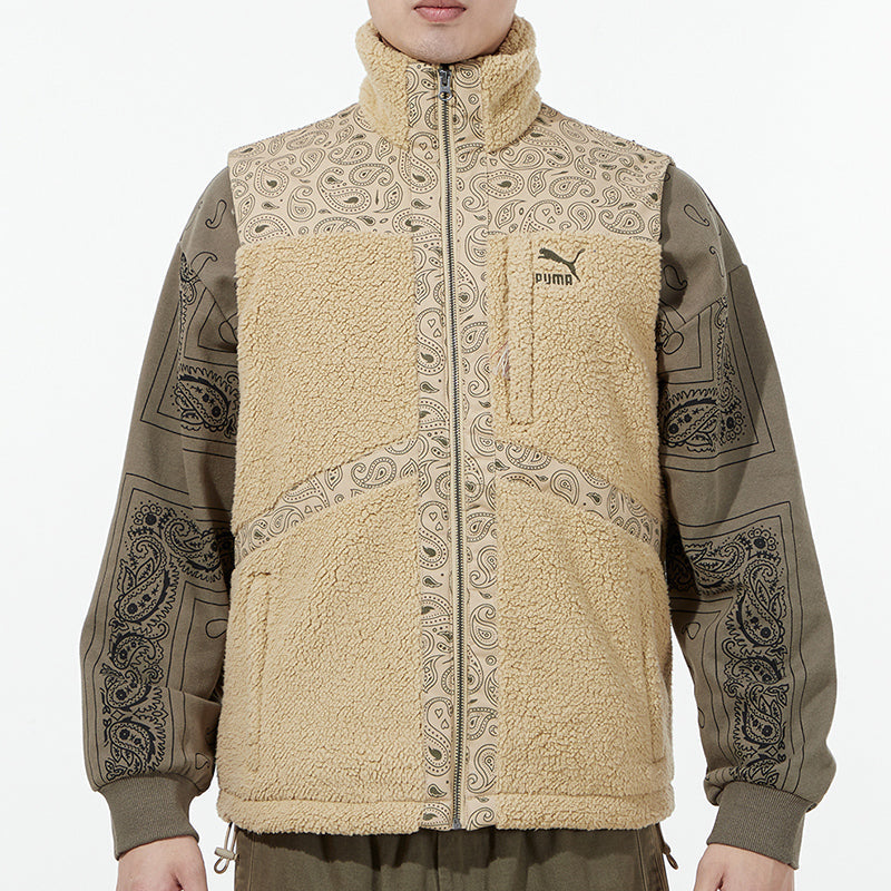 PUMA Paisley Woven Sherpa Vest 'Tan' 534977-12