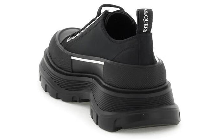 (WMNS) Alexander McQueen Tread Slick Low Lace Up Graffiti Shoes 'Black White' 708753W4RQ21006