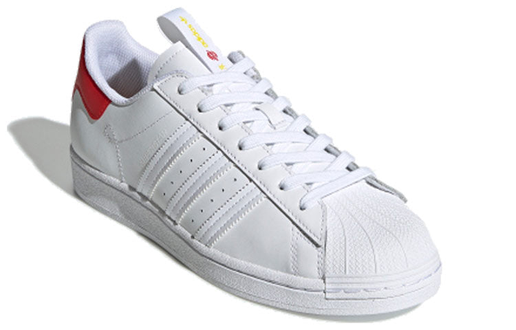 adidas originals Superstar Beijing Retro Casual Skate Shoes Unisex White Red FW2854
