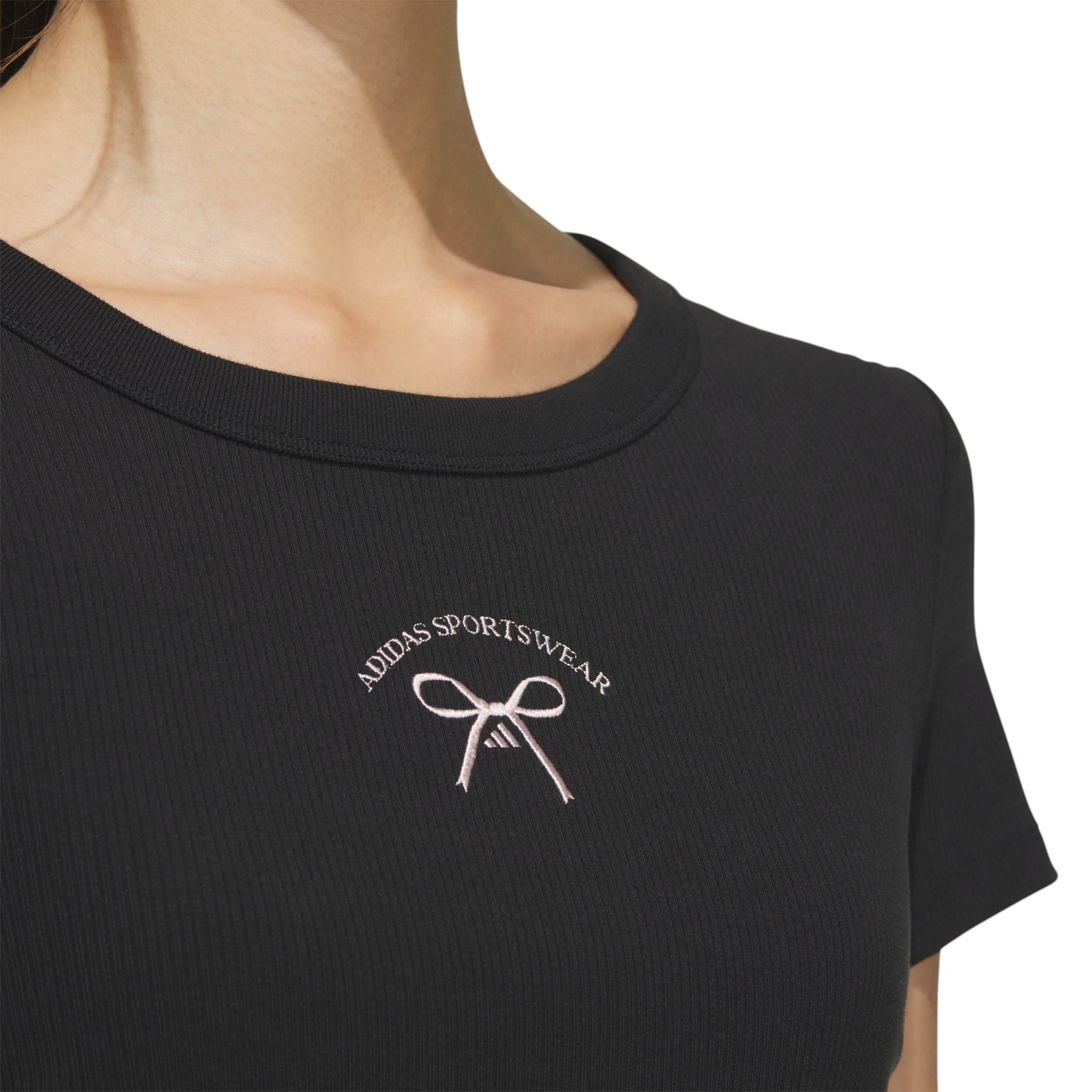 (WMNS) adidas Dance Rib Baby T-Shirt Asia Sizing 'Black' JY7649