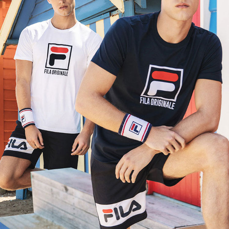 FILA Alphabet Printing Casual Sports Round Neck Short Sleeve Blue F61M028124F-NV