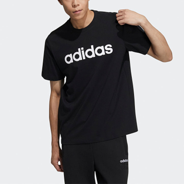 adidas neo M Ce Logo T1 Casual Sports Round Neck Training Short Sleeve Black GP4887