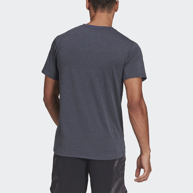 Men's adidas Solid Color Athleisure Casual Sports Round Neck Short Sleeve Gray T-Shirt HB9205