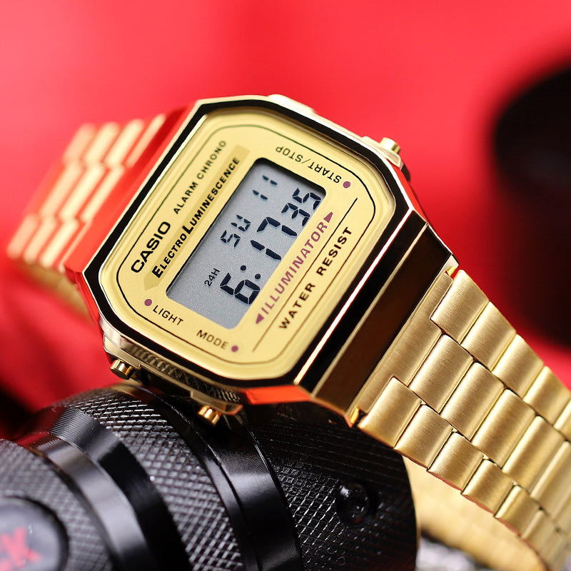 CASIO Waterproof Quartz Unisex Mens Gold Digital LA690WGA-9