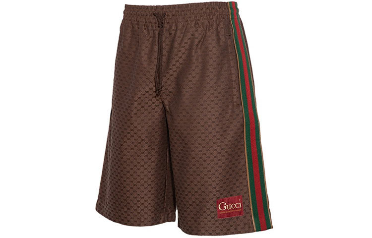 Men's Gucci SS21 Printing Shorts Brown 623220-XJCKV-2178