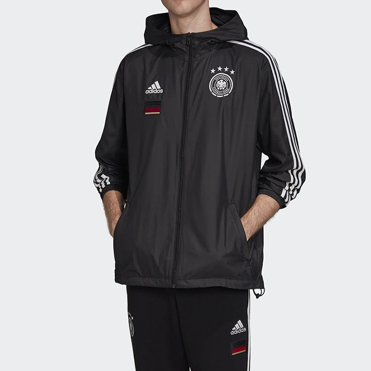 adidas Germany National Team Logo Soccer/Football Sports Jacket Black FI1472