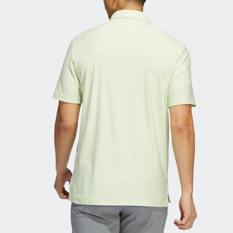 Men's adidas Solid Color Patch Pocket Short Sleeve Green Polo Shirt HA9119