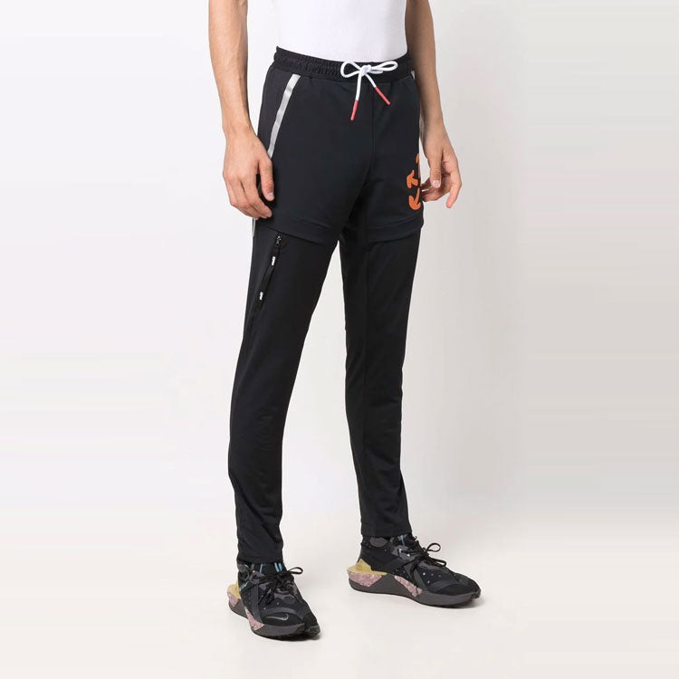 Men's Off-White FW21 Arrow Pattern Printing Sports Pants/Trousers/Joggers Slim Fit Black OMVG016I21FAB0011020