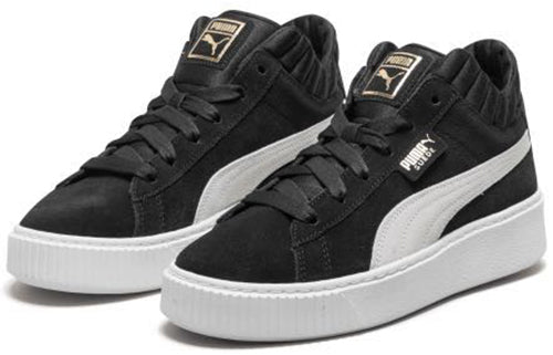 (WMNS) PUMA Platform Demi Retro Low Tops Casual Skateboarding Shoes Unisex Black 366717-01