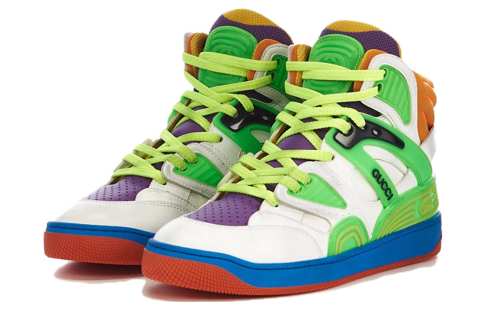 (WMNS) Gucci Basket High'White Green Purple' 661310-2SH80-9062