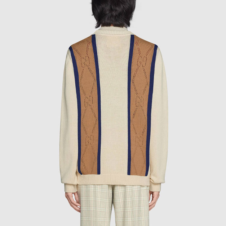 Gucci Striped V-Neck Cardigan 'Beige Brown' 655105-XKBWE-9275