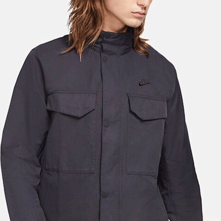 Nike Big Pocket Stand Collar Solid Color Jacket Black CZ9923-010