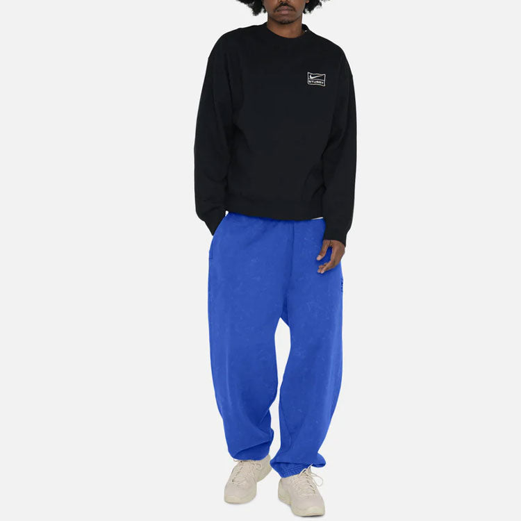 Nike x Stussy Wash Crew Fleece Asia Sizing 'Black' DO5311-010