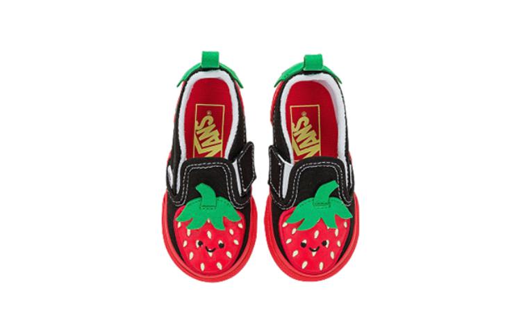 (TD) Vans Slip-On Velcro 'Black Red' VN0005WHREB