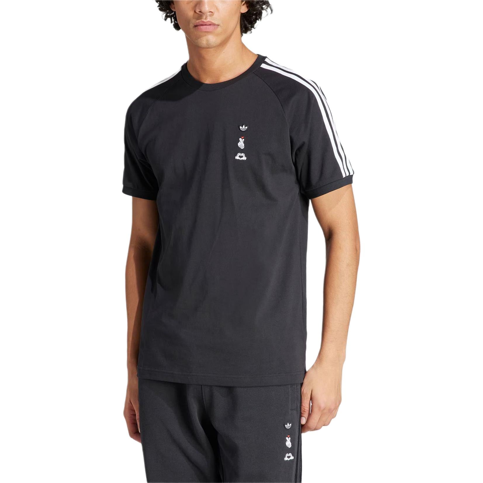 adidas Mickey Mouse x Originals 3-Stripes Tee Asia Sizing 'Black' IY2272