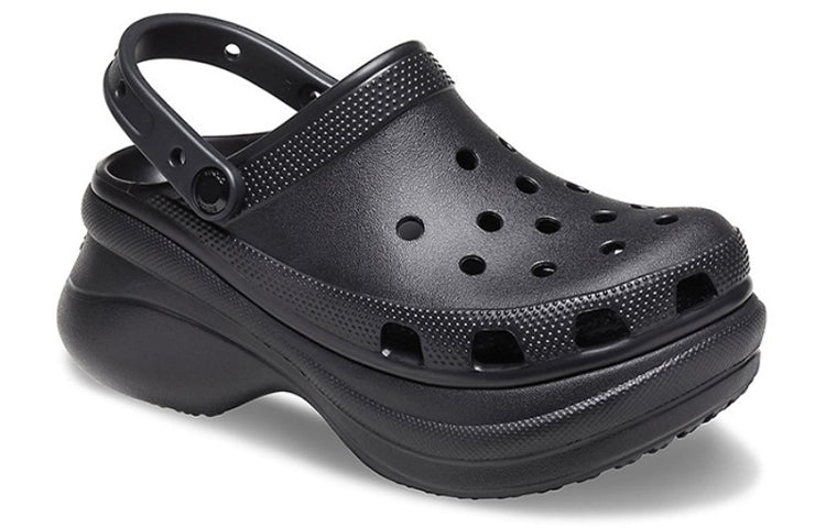 (WMNS) Crocs Small Whale Retro Crocs Thick Sole Black Sandals 206302-001