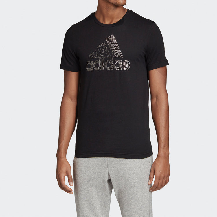adidas Athleisure Casual Sports Round Neck Short Sleeve Black ED7256