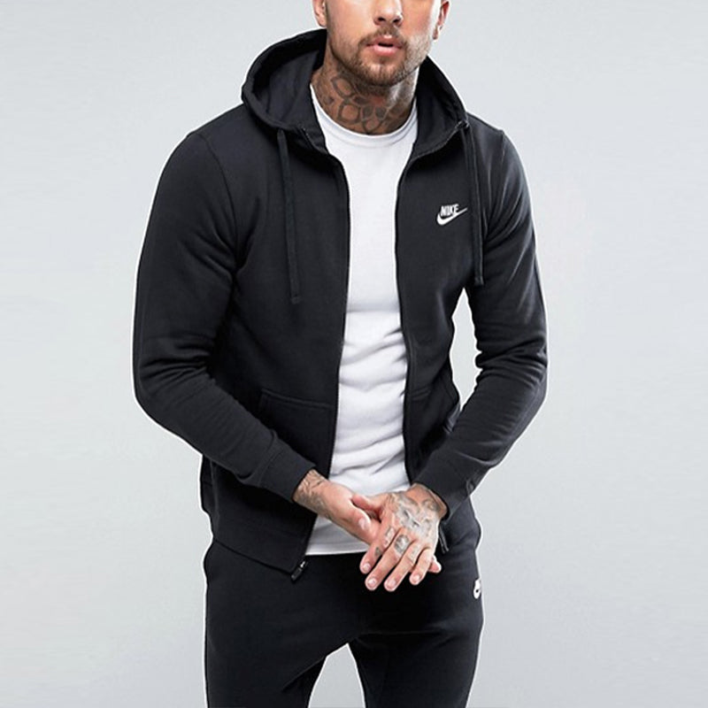 Nike Casual Sports Solid Color Zipper hoodie Jacket Black BV2645-010