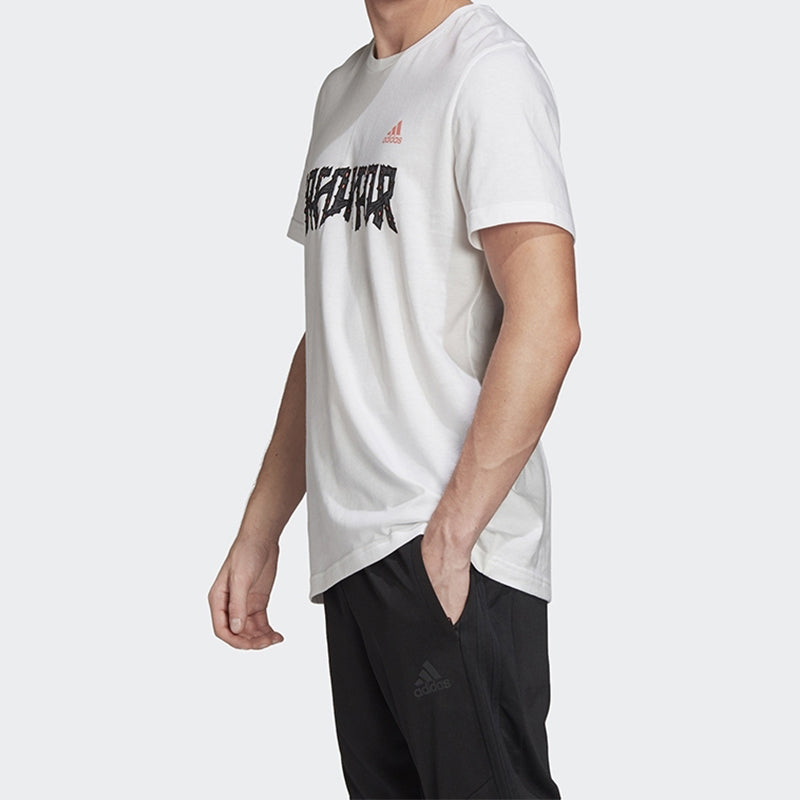 adidas Soccer/Football Sports Round Neck Short Sleeve White FJ4571