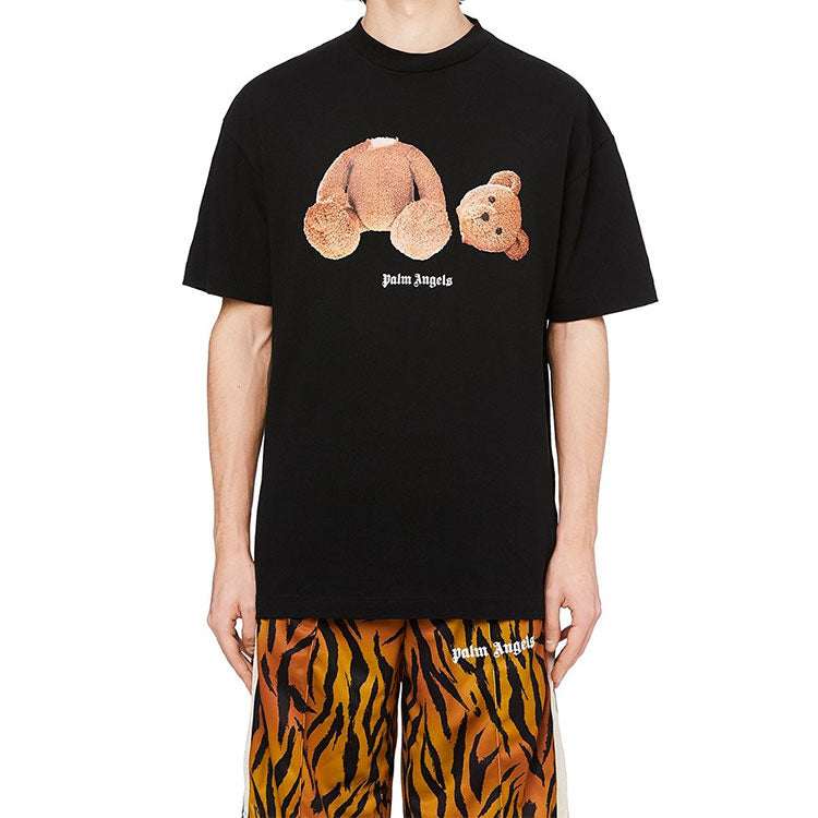 Palm Angels Bear Short-Sleeve Tee Men Black PMAA001R21JER0011060