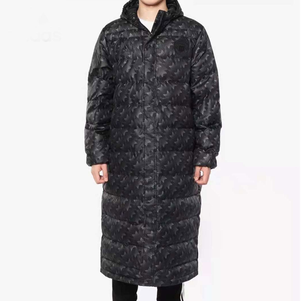 adidas Long Hooded Down Jacket 'Black' BP6983