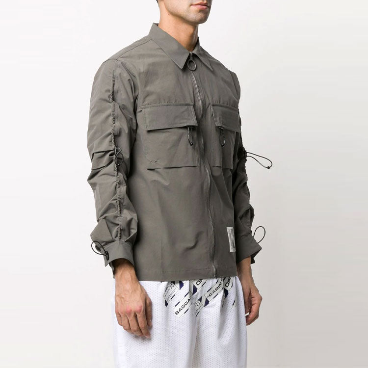 Off-White SS21 Cargo Pocket Long Sleeves Shirt Gray OMGA112S20H910130810