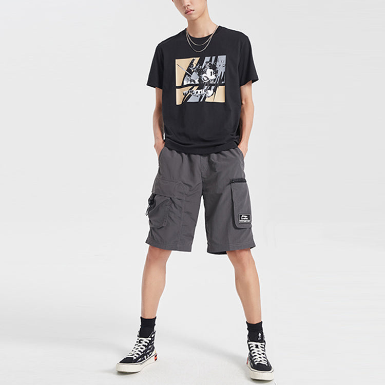 Li-Ning x Disney Crossover Mickey Printing Short Sleeve Black AHSQ527-1