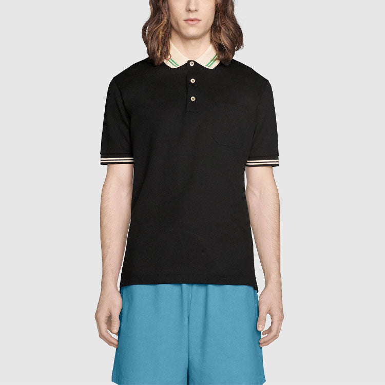 Men's Gucci SS21 Interlock Double G Short Sleeve Black Polo Shirt 658067-XJDI2-1043
