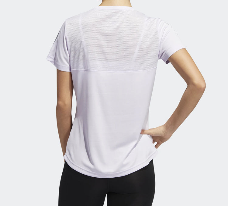 (WMNS) adidas Own The Run Tee Reflective Printing Sports Short Sleeve White FN5871