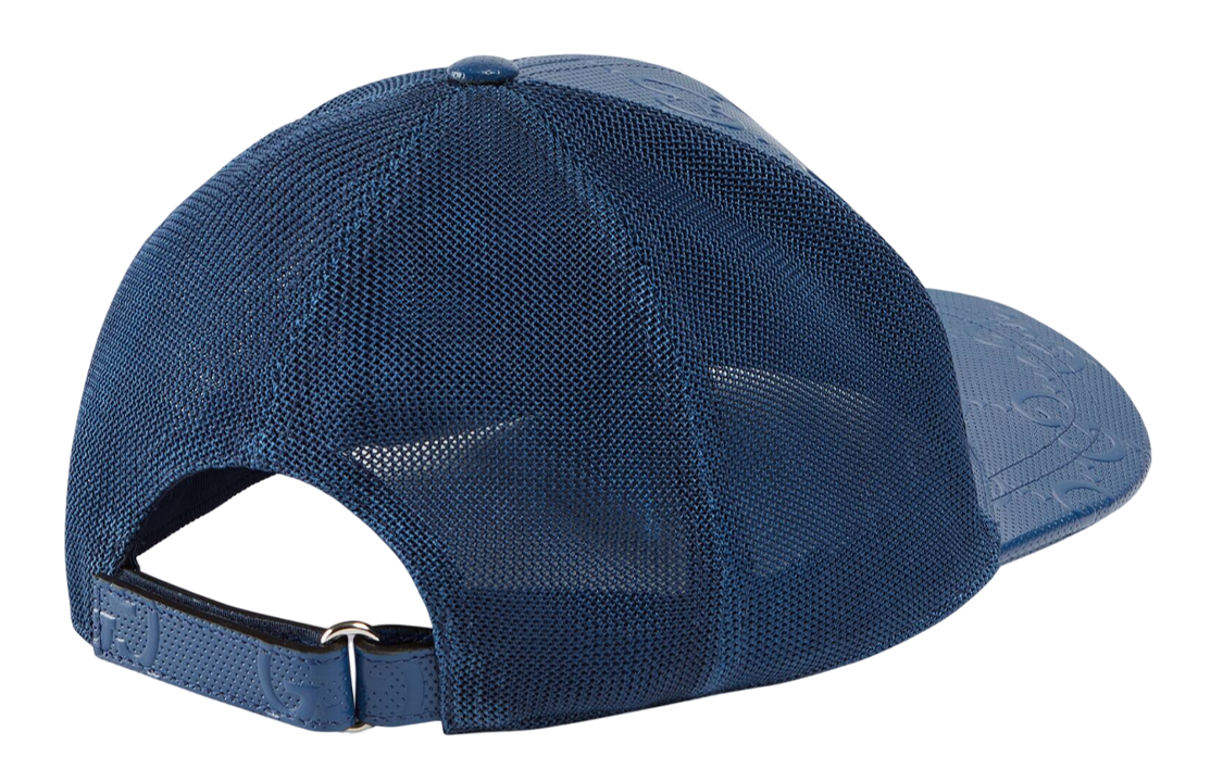 Gucci Leather Baseball Cap 'Blue' 728853-4HAWI-4169