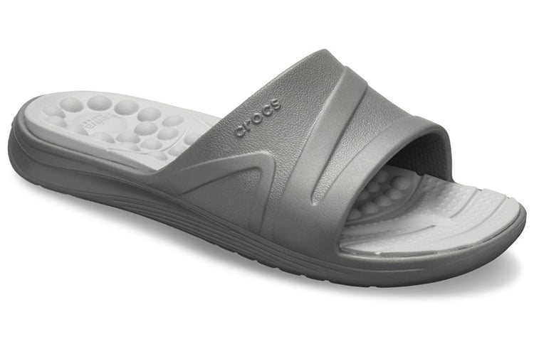 Crocs Reviva Cozy Non-Slip Flat Sports Slippers Unisex Gray 205546-0DV