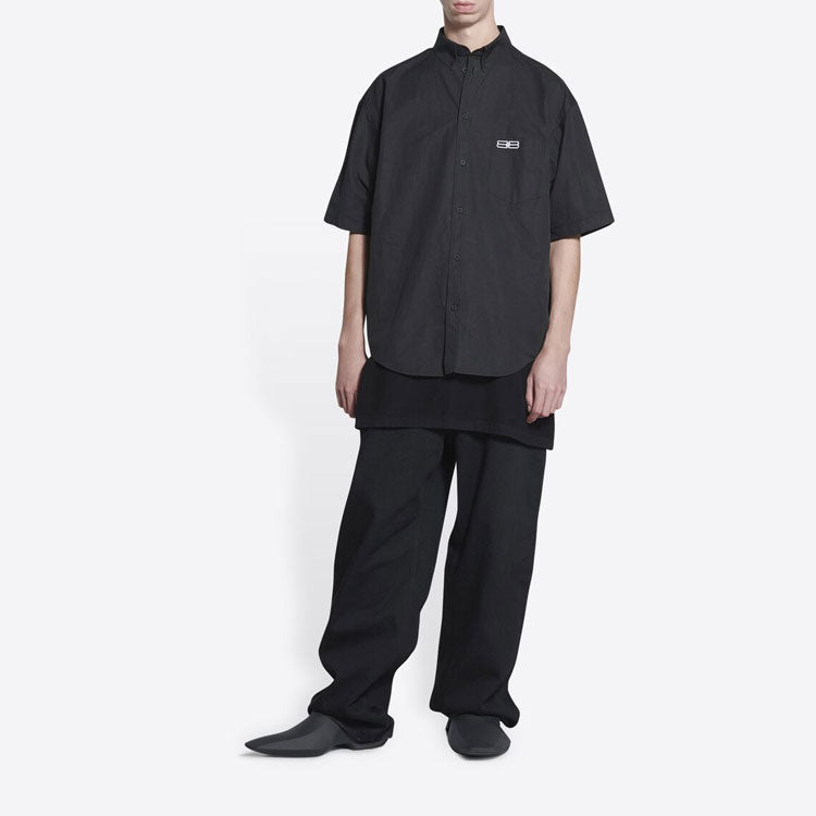 Balenciaga BB Authentic Jersey Apparel Shirt 'Black' 699057TYB181000