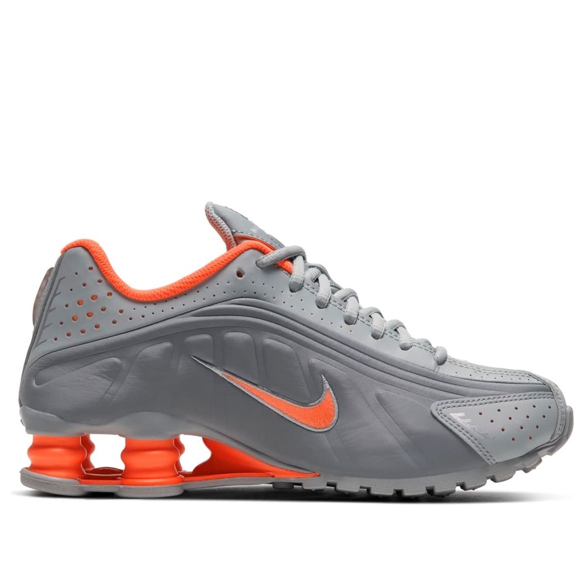 (GS) Nike Shox R4 'Light Smoke Grey Hyper Crimson' CW2626-001
