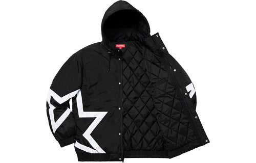 Supreme SS19 Stars Puffy Jacket Black Back Large logo Pattern Unisex SUP-SS19-339