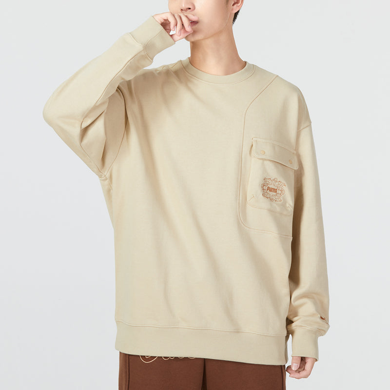 PUMA Das CC Graphic Crew Sweater 'Beige' 539908-12