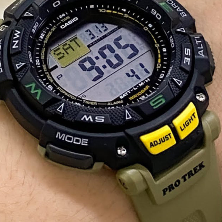 CASIO Waterproof Sports Solar Powered Mens Khaki Digital PRG-240-5