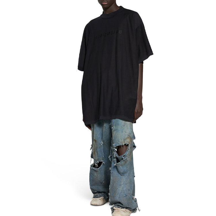 Balenciaga Mirror Cotton T-Shirt 'Black' 720198TNVR51069