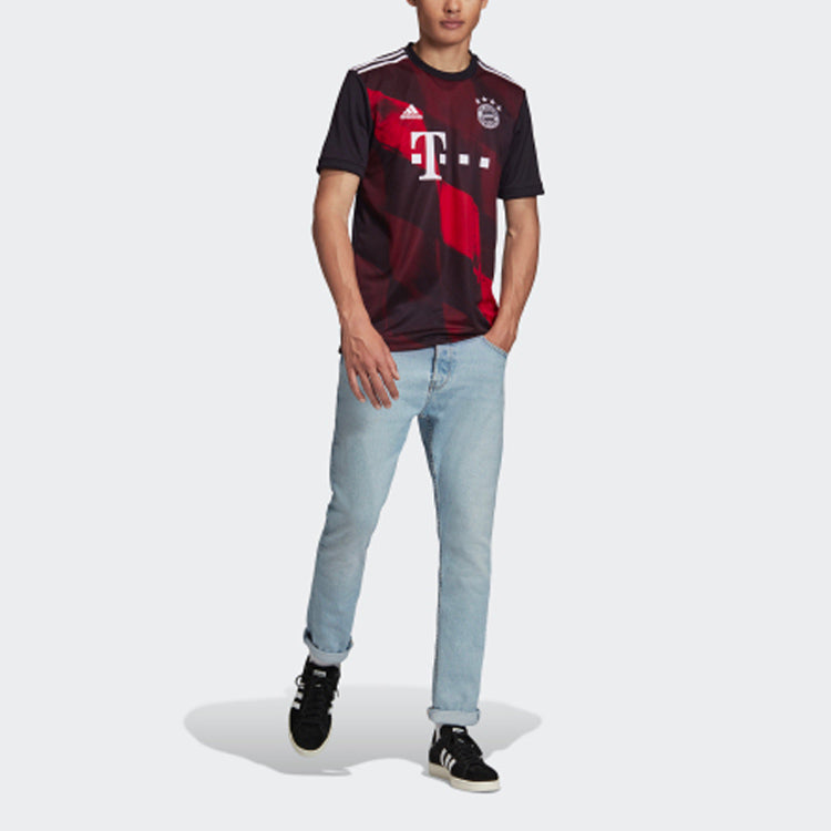 adidas Soccer/Football Sports Jersey Short Sleeve Bayern Munich Away Fan Edition Couple Style Black FN1949