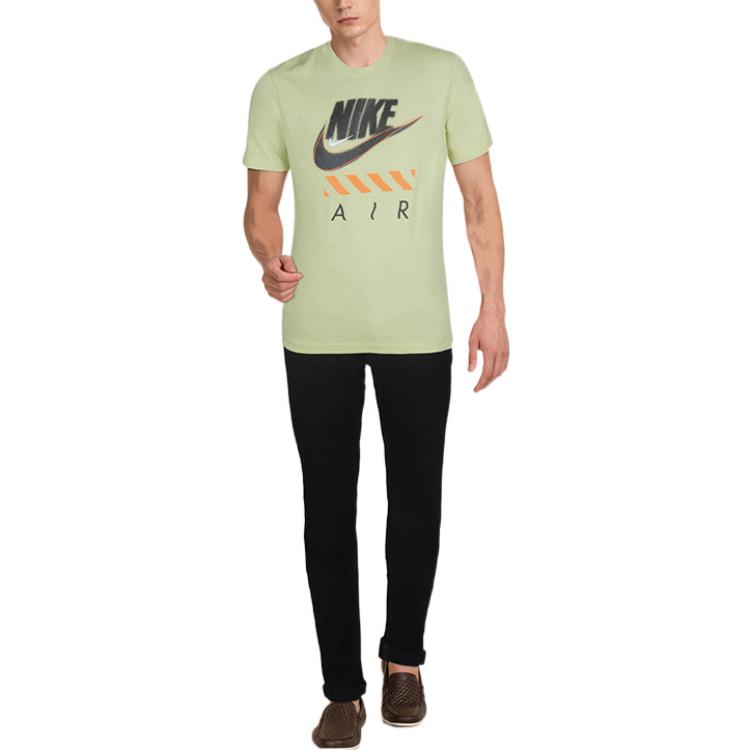 Men's Nike Minimalistic Alphabet Large Logo Printing Casual Round Neck Short Sleeve Green T-Shirt DH0059-352