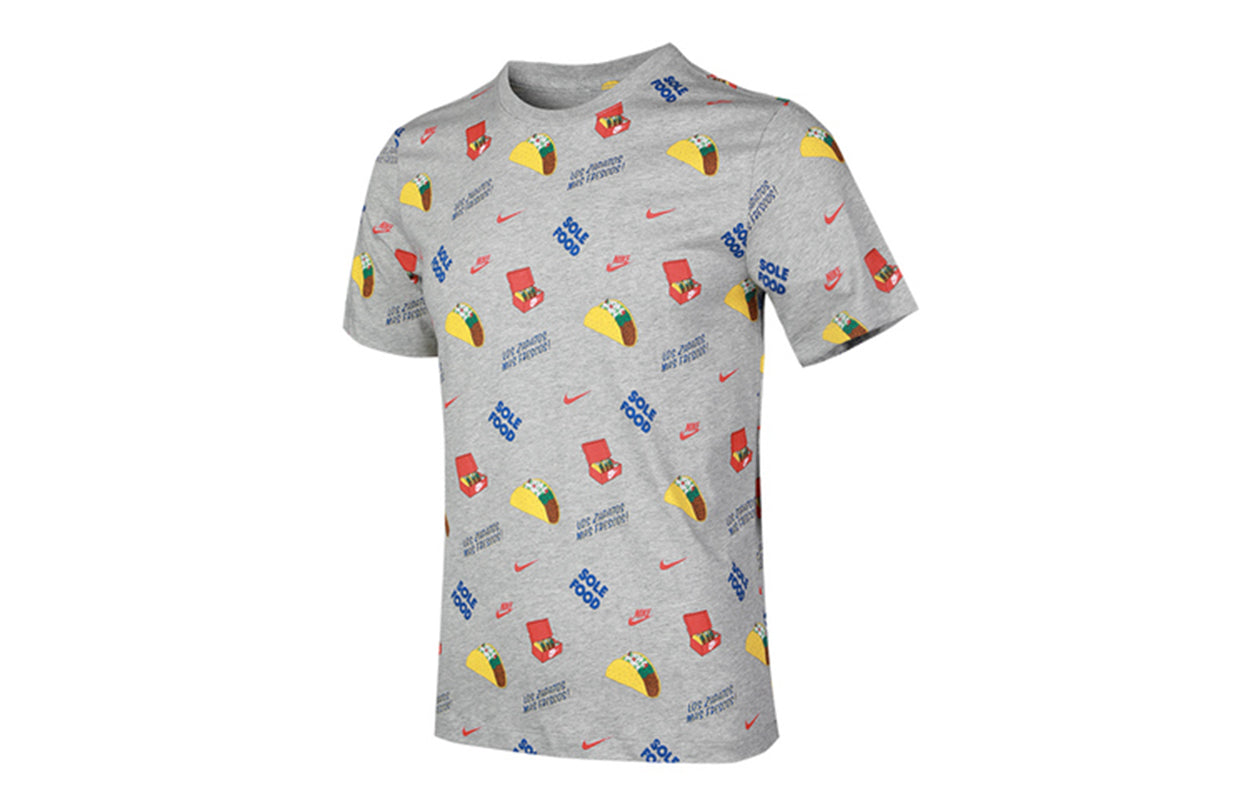 Nike Sportswear Pattern Printing Short Sleeve Gray CW0473-063