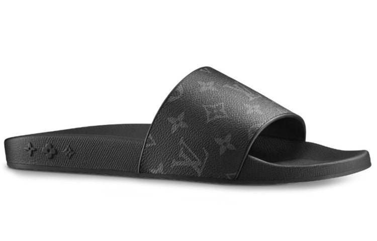 LOUIS VUITTON Waterfront Mules 'Black Logo Monogram' 1A3PRW