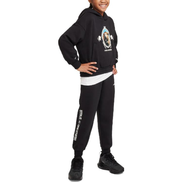 (GS) Nike LeBron Basketball Pullover Hoodie 'Black' FJ6065-010