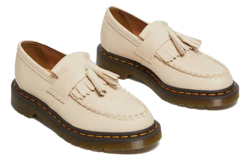 (WMNS) Dr.Martens Adrian Virginia Leather Tassel Loafers 'Parchment Beige' 22760292