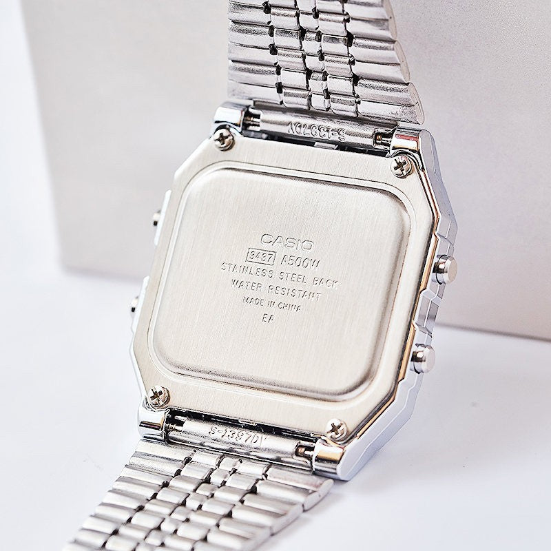CASIO Waterproof Sports Unisex Mens Silver Digital A500WA-1
