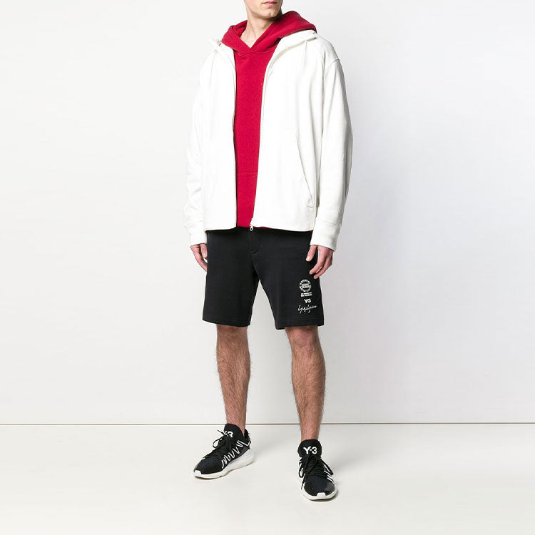 Men's Y-3 Solid Color Zipper Hooded Long Sleeves White DY7161