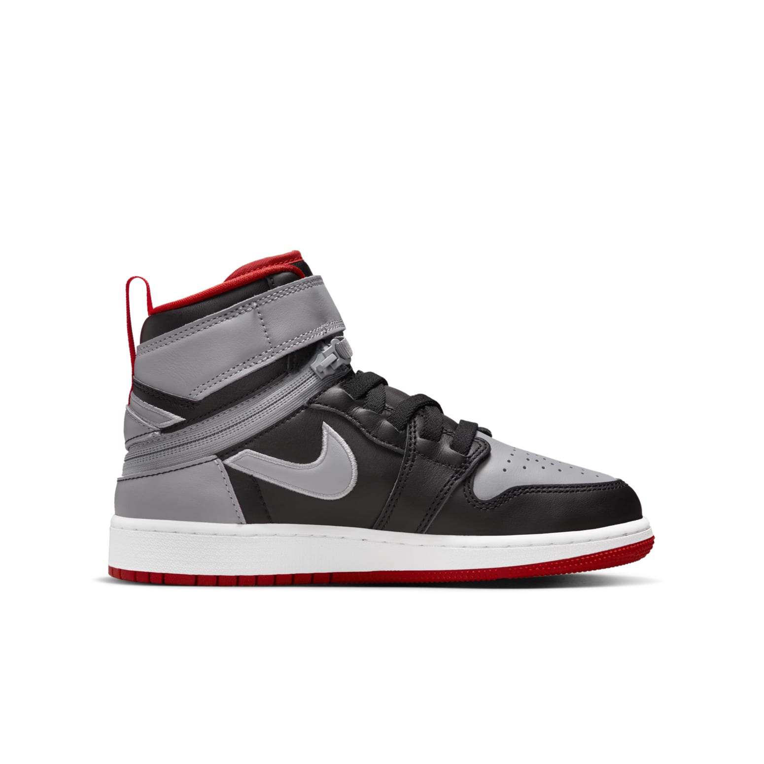 (GS) Air Jordan 1 Hi FlyEase 'Black Cement Grey Red' DC7986-010