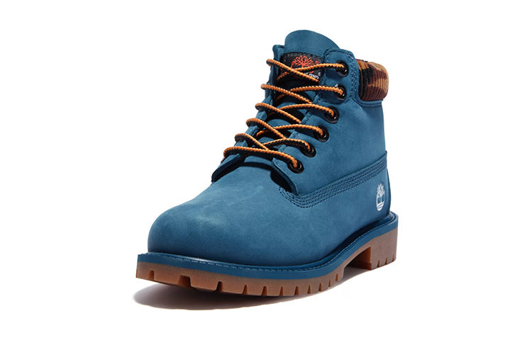 (GS) Timberland Premium 6 Inch Waterproof Boots 'Blue Suede Nubuck Camo' A2FNKBZ4