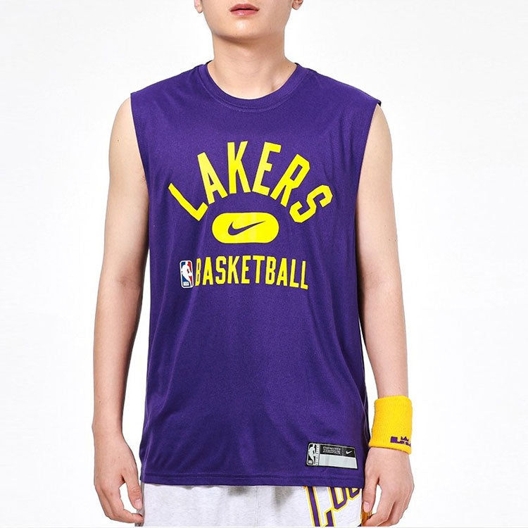 Nike NBA Dri-FIT Los Angeles Lakers Basketball Training Sports Sleeveless Purple DM3228-547