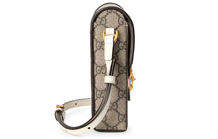 Gucci Horsebit 1955 Logo Canvas Phone Bag Box Shoulder Messenger Bag 'Mini Ebony White' 625615-92TCG-9761