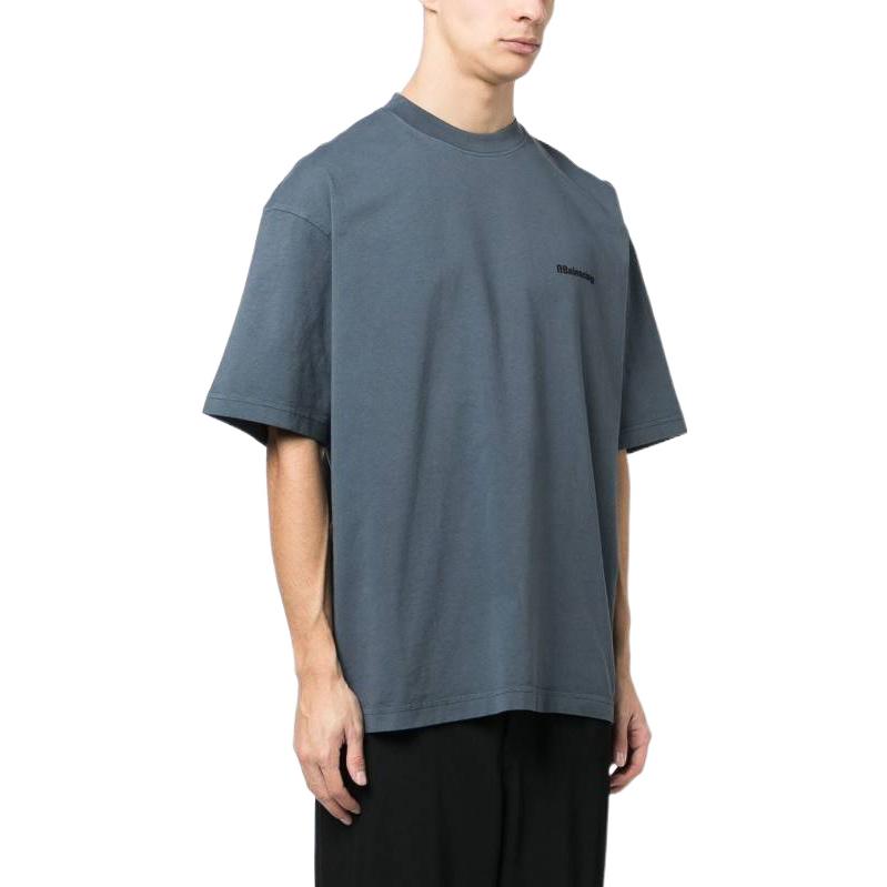 Balenciaga BB T-Shirt Medium Fit 'Blue Black' 612966TNVG74183